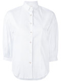 crop sleeve button-up shirt