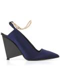 metallic ankle strap pumps