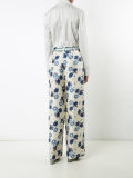 floral wide leg trousers