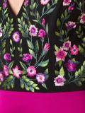 floral embroidered pleated dress