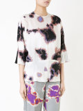 printed three-quarter sleeve blouse 