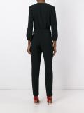 V-neck belted jumpsuit