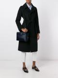 boxy braided top handle tote
