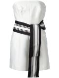 belted strapless blouse