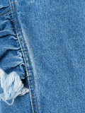 denim ruffled top