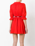 v-neck flared dress