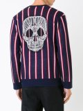 skull patch striped jumper