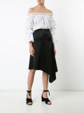 polka dots off-shoulders blouse