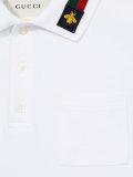 bee embroidered Web trim polo shirt