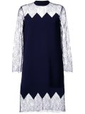 sheer lace panel cocktail dress