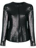 sequin peplum hem jacket