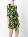 leopard print flared dress
