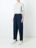 pleated drawstring tapered trousers