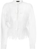 lace trim sheer blouse