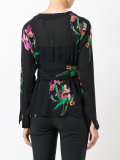 v-neck wrap blouse