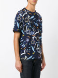 short-sleeved flower print T-shirt