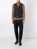 patterned front pocket waistcoat