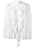 ruffled trim pleated shirt
