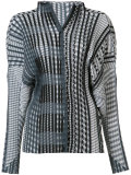 geometric print plissé blouse