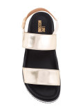 metallic flat sandals