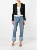 cropped fringed sleeve jacket