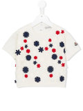 floral appliqué T-shirt 