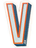 V logo sticker