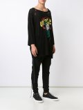 distressed snake print T-shirt