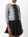 jacquard trim cropped jacket