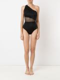 one shoulder drapped swimsuit