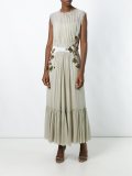 creased detailing embroidered dress