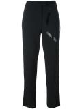tape detail cropped trousers