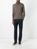 long sleeved knitted polo shirt