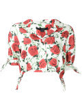 cropped rose print blouse