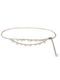 pearl bow pearl chain belt 