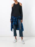 shoulder cutout knitted top