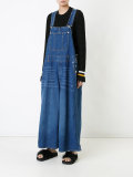 denim lace-up dungarees