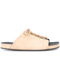 lace-up flatform sliders