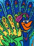 peacock intarsia jumper