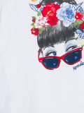 embellished sunglass face print T-shirt