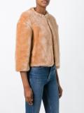 fur effect zipped jacket