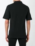 leopard print panel polo shirt