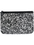 splatter print zipped clutch