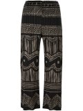 pleated print cropped trousers