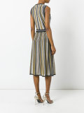 wrap front striped dress