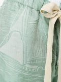 boat pattern drawstring trousers