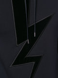 lightning print hooded sweatshirt