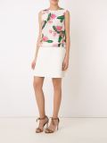 sleeveless floral blouse