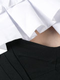 one shoulder frill trim top