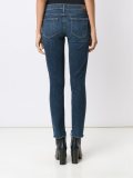 high low cutout hem skinny jeans